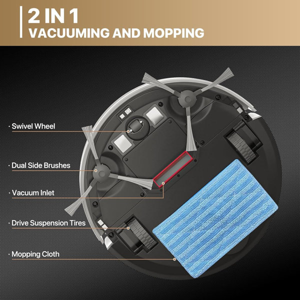 Aristell Robot Vacuum Cleaner, TangleFree Suction, Auto SelfCharging